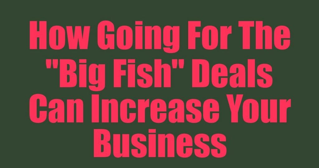 How Going For The "Big Fish" Deals Can Increase Your Business