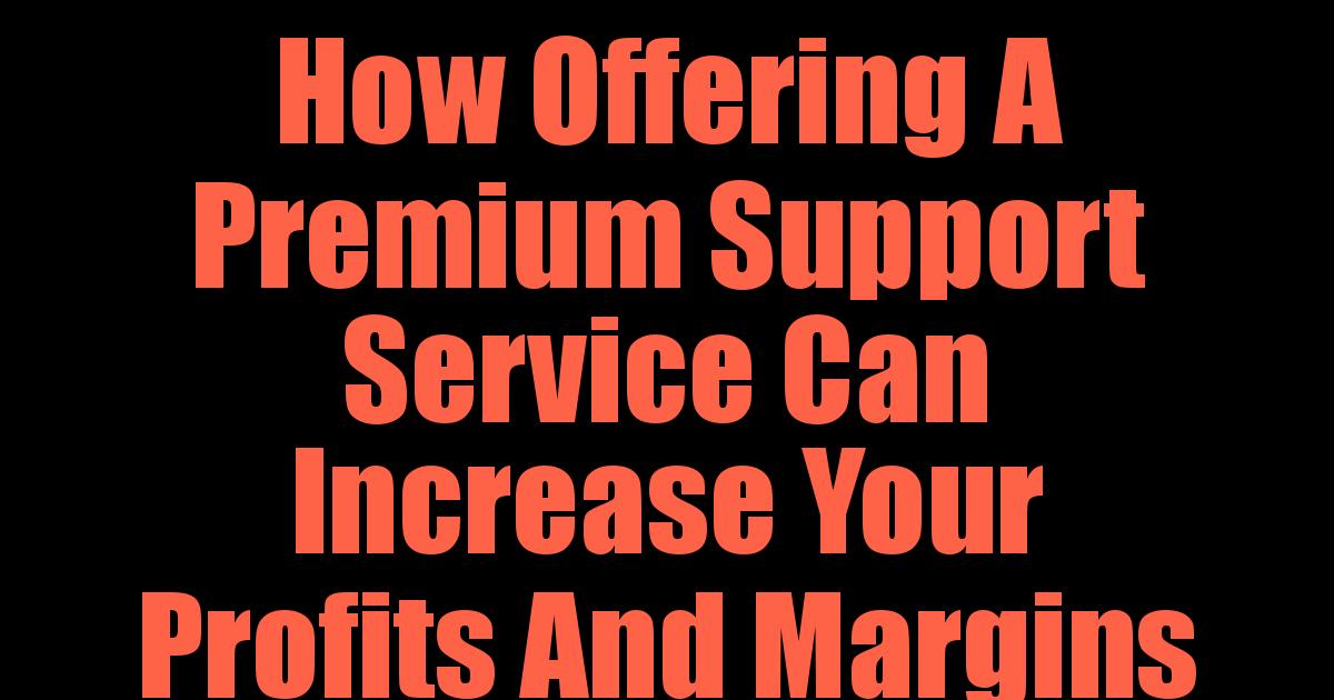 How Offering A Premium Support Service Can Increase Your Profits And Margins