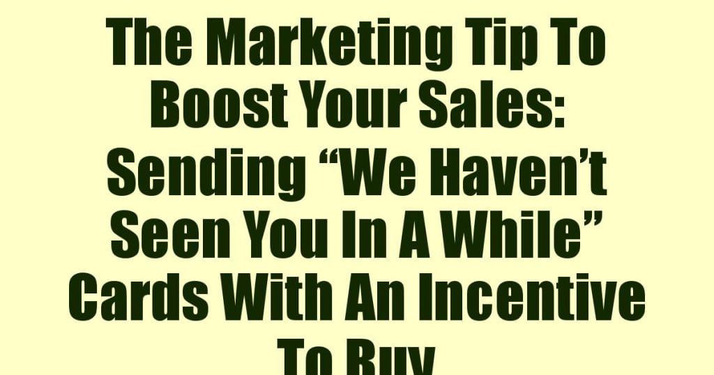 The Marketing Tip To Boost Your Sales