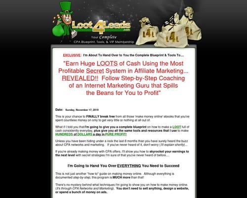 Original* Loot4leads – Your Cpa Marketing Package On Steriods!
